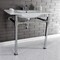 Kingston Brass KVPB37224Q1 37-Inch Console Sink with Stainless Steel Legs (4-Inch, 3 Hole), White/Polished Chrome KVPB37224Q1 - alternate 4